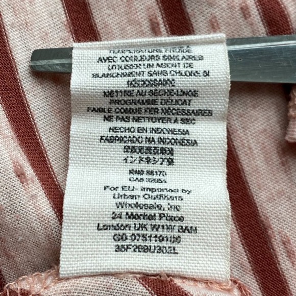 Free People Pandoras Box Striped Tee Small Red Pink Oversized Boxy - Picture 10 of 12